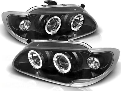 Koplampen dual halo rims RENAULT MEGANE / SCENIC 96-99 ANGEL EYES ZWART