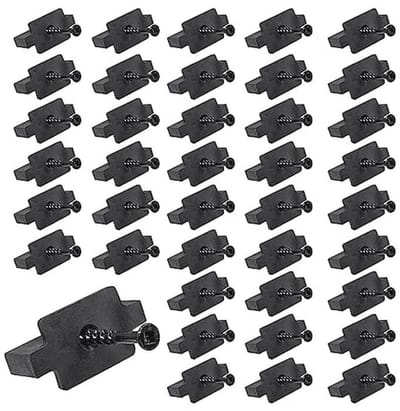 Verborgen terrasbevestigingsclips - 50 stuks T-clips van zwart nylon met metalen schroeven voor composietterrasplanken