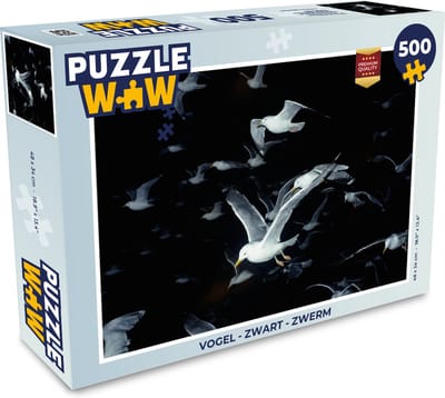 Puzzel Vogel - Zwart - Zwerm - Legpuzzel - Puzzel 500 stukjes