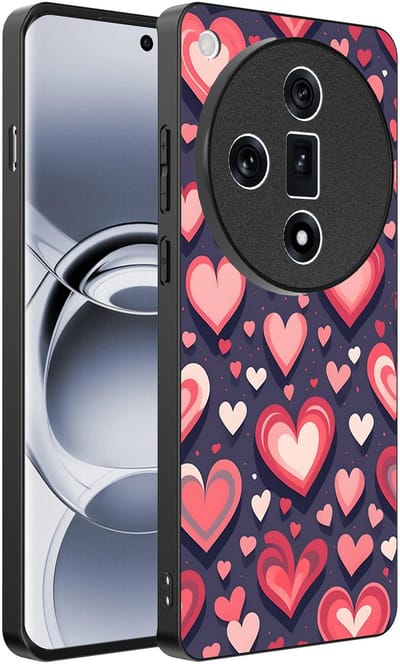 Smartphonica Telefoonhoesje Geschikt voor Oppo Find X7 met Hartjes Opdruk - TPU Backcover Case With Heart Design geschikt voor Oppo Find X7