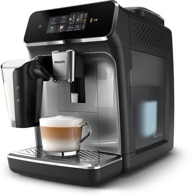 Machine a café expresso broyeur - PHILIPS - EP2339/40 - Série 2300 - LatteGo - 4 recettes - Broyage silencieux - Noir panthere