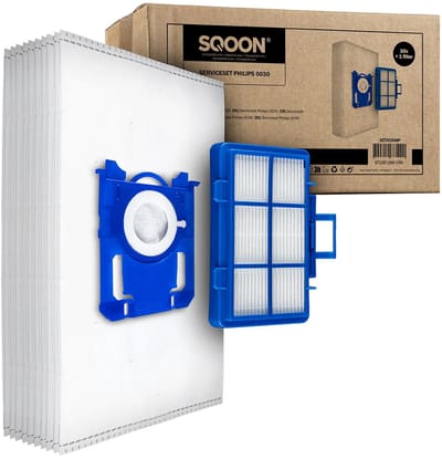 SQOON® Serviceset geschikt voor Philips PowerGo stofzuigers - Gelijk aan model: CP0538/01, Standard-BAG - Perfect voor optimale filtering en stofopvang