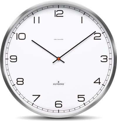 Huygens - One Arabic 35cm - RVS - Wandklok - Stil - Zendergestuurd
