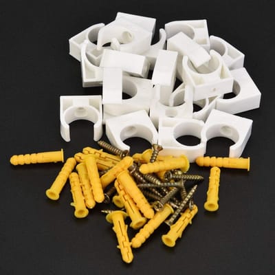 Dailygoods- Buisklem U-vorm - 20 Stuks - PPR Materiaal - Bevestiging - Schroeven - Duurzaam - Slijtvast - Pijpklem