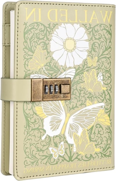 Creatief Dagboek met Cijfercode, Geheime Notitieboek voor Meisjes, Reisdagboek met Cadeaubox en Vlinder Design