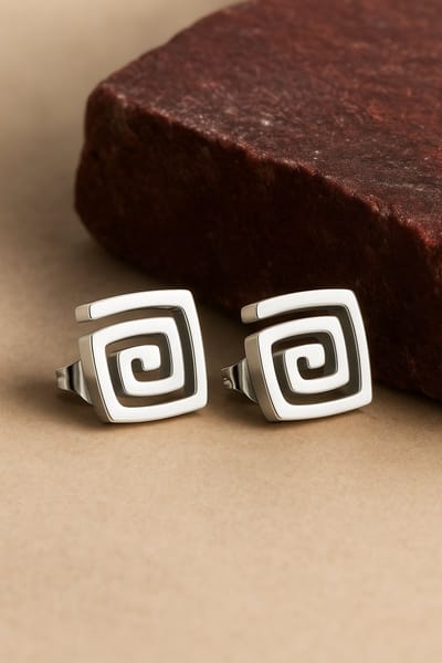 Lundholm Oorknopjes Dames Zilverkleurig Geometrisch – Premium Stainless Steel – Moderne Spiraalvormige Studs Oorbellen Oorkstekers – Elegant & Tijdloos – Luxe Geschenkverpakking