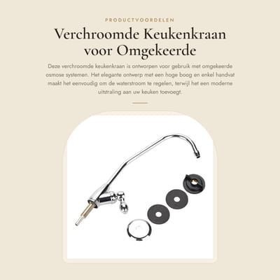 Dailygoods- Drinkwaterkraan Hoog Boog - Keukenkraan Verchroomd - Loodvrij - Eenvoudig te Installeren - Onderhoudsvriendelijk - Duurzame Keramische Schijfdoos