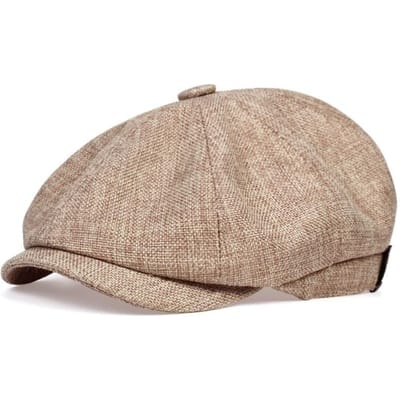 Retro Newsboy Petten Heren Achthoekige Petten Britse Schilderspetten Herfst Winter Baretten Visgraat Platte Petten Hip Hop Baretten Petten beige