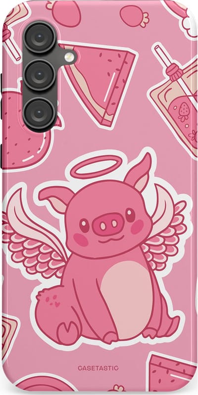 Casetastic Hoesje Geschikt voor Samsung S23 FE - Stijlvolle Beschermende Duo-layer Case - Varken vleugels