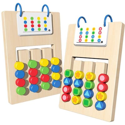 Montessori Dubbelzijdige Verplaatsspel Lesmateriaal Denken Logica Training Intelligentie Ontwikkeling Puzzel Vroegonderwijs Speelgoed beige