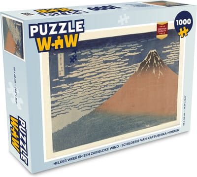 Puzzel Helder weer en een zuidelijke wind - Schilderij van Katsushika Hokusai - Legpuzzel - Puzzel 1000 stukjes volwassenen
