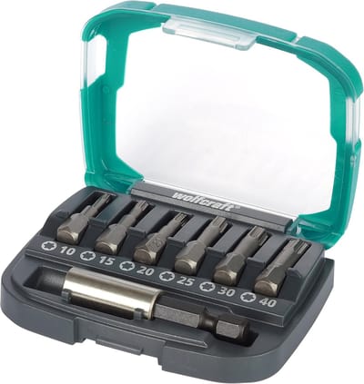 wolfcraft - Bitset incl. Bithouder - T10 / T15 / T20 / T25 / T30 / T40 - Bit-box FIX-GRIP, TORX® - 2965000