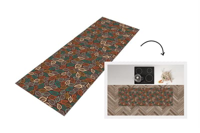 Keukenloper - Loper keuken - Bladeren - Natuur - Herfst - Bohemian - 150x50 cm - Keukenloper vinyl