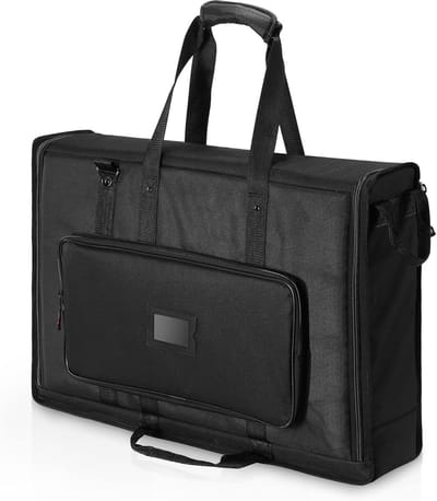 Opvouwbare Draagtas - Gevoerde Elektronika Tas - Transport Schermen - Waterbestendig Nylon Materiaal - 19 tot 24 Inch - Zwart