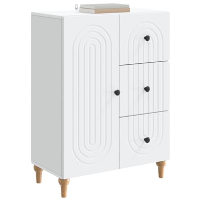 vidaXL - Dressoir - Wit - 66 - x - 34,5 - x - 90 - cm - Bewerkt - hout