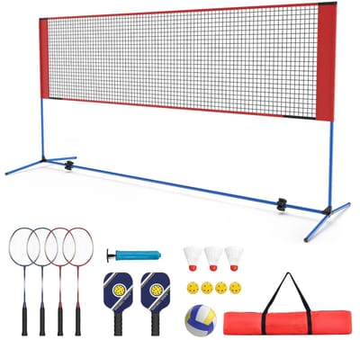 Balnetten - Badmintonrek - buitensportballen - Volleybal - Padel - verstelbaar rek voor binnen- en buitensportballen