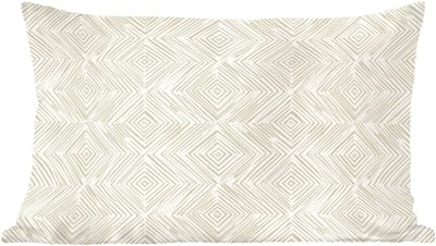 Sierkussens - Kussentjes Woonkamer - 60x40 cm - Abstract - Ruiten - Beige