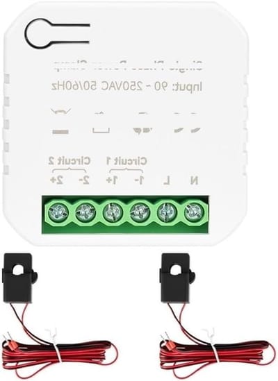Energiemeter - Stroommeter - Zonne-energie monitoren - Bidirectionele meting - 200A - Zwart