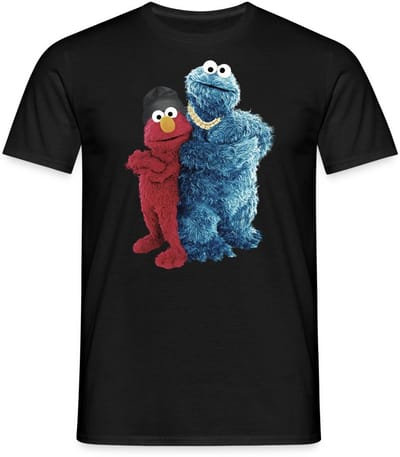 Sesamstraat Gangster Elmo Koekiemonster T-Shirt Heren