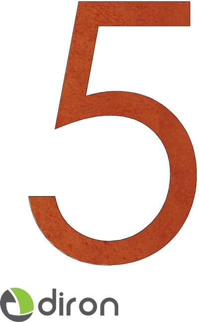 Huisnummer - Cortenstaal - 15 cm. - Nr.5 - CeGo -Diron