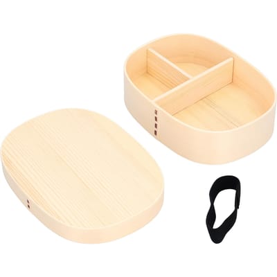 1200ml Voedselcontainer Houten Bento Lunchbox Lunchcontainers voor Kinderen voor Kantoor Kamperen Picknicks Reizen beige