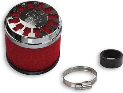 Filtre à air cornet droit MALOSSI Red Filter E13 Ø32/38mm cyclomoteur pour scooter