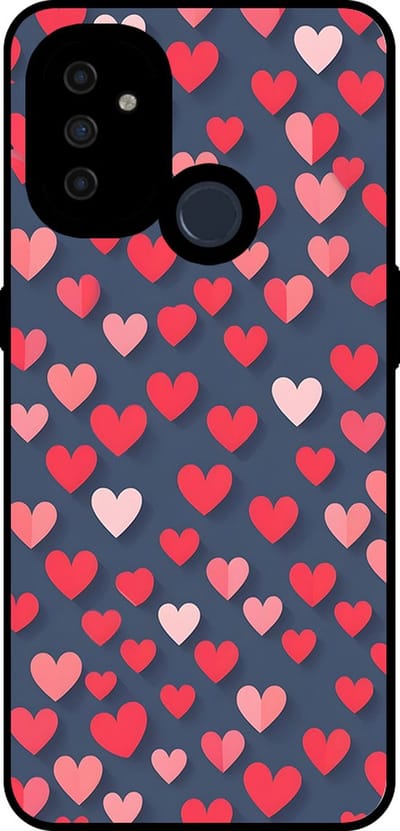 Smartphonica Telefoonhoesje Geschikt voor OnePlus Nord N100 met Roze en Rode Hartjes Opdruk - TPU Backcover Case With Rosé and Red Heart Design geschikt voor OnePlus Nord N100
