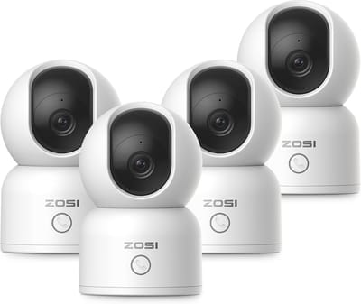 4x 360° Draaibare Binnen Camera met WiFi (2.4/5GHz), AI Persoonsherkenning en Babyfoon Functie