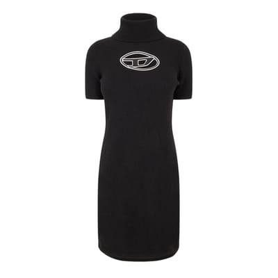 Diesel Dames Argaret mini-jurk met col en strakke pasvorm (Zwart)