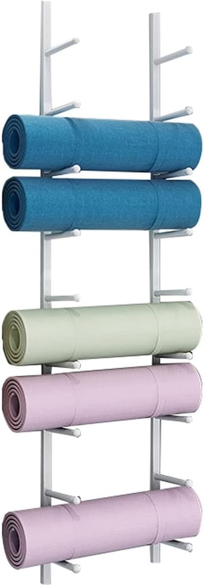 Yogamat Opberger - Fitnessrek Foamroller - Sportuitrusting Opbergen - Grote Capaciteit - 103x155 cm - Zwart