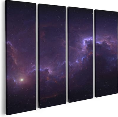 Artaza Canvas Schilderij Vierluik Ruimte - Heelal - 80x60 - Foto Op Canvas - Canvas Print