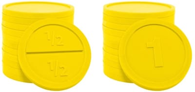 Grootverpakking: CombiCraft plastic ronde breekmunten geel - Ø29mm - 1.000 stuks