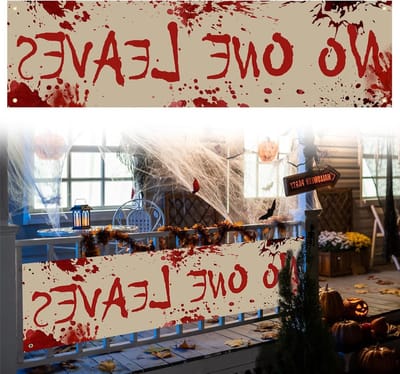 Bloederige Halloween Banner voor Spookachtige Tuinfeesten en Decoraties, Perfect voor Haunted House en Tuinversiering
