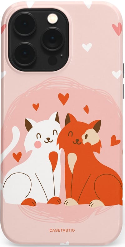 Casetastic Hoesje Geschikt voor Apple iPhone 14 Pro Max Magsafe - Stijlvolle Beschermende Duo-layer Case - Romantische Katten Liefde