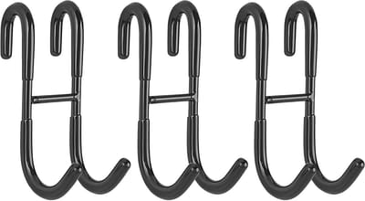 Douchedeurhaken (3-pack), bovendeurhaken voor badkamer frameloze glazen douchedeur, handdoekhaken, doucheschijfhaken, zwart