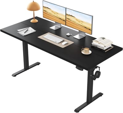 Elektrisch In Hoogte Verstelbaar Bureau Zwart 110x60 cm met Geheugenfuncties