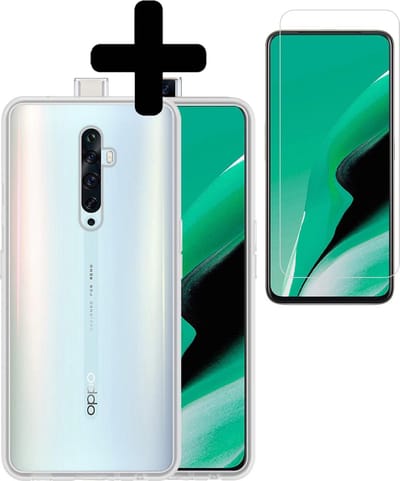 Hoesje - Met Screenprotector - Geschikt voor OPPO Reno 2Z - Sterk & Shockproof - Back Cover - Siliconen Case - Telefoon Hoes - Telefoonhoesjes - Transparant