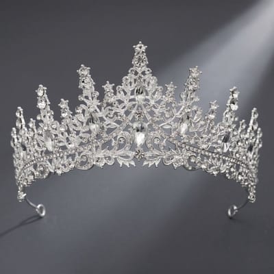 Kroon voor dames-Prinsessenkroon-Diadeem-Kroon-Strass-Elegant en Duurzaam - Geschikt voor Verschillende Gelegenheden-Haarsieraad-Stijl 110