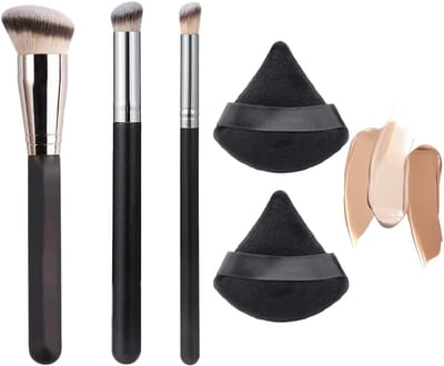 Foundation Borstel - Professionele Make-up Borstels - Vloeibare Foundation Borstel - Concealer Borstel - Gezichtsborstel - Blush - Contour - met 2 Bubbles