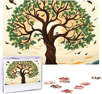 Familieboom Puzzel - Houten Legpuzzel - Samen Ontspannen - Gepersonaliseerd Ontwerp - 1000 Stukjes - Stamboom