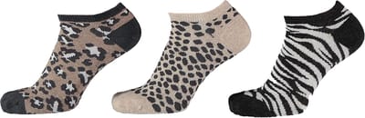 iN ControL 3pack sneakersocks ANIMAL beige 23/26