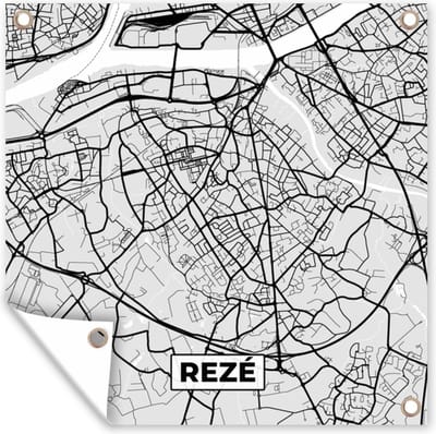 Tuin poster Frankrijk - Rezé - Stadskaart - Plattegrond - Kaart - 200x200 cm - Tuindoek