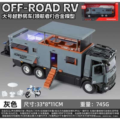 1:18 Nomadison Off Road Rv Legering Auto Model Licht Geluid Zwevend Met Hefbaar Terras Educatief Verzamelspeelgoed Cadeau Voor Kinderen
