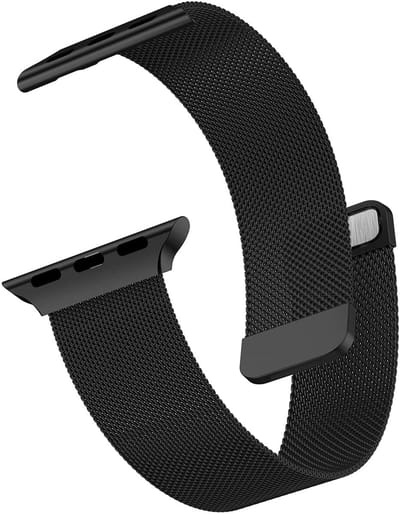 Premium Milanese Magnetische Bandje Zwart geschikt voor Apple Watch 49 / 46 / 45 / 44 (Series 10 9 / 8 / 7 / 6 / 5 / 4 / SE / Ultra / Ultra2) + 42 mm (Series 3 / 2 / 1) – Verstelbaar, Ademend & Stijlvol