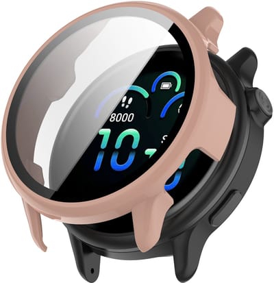 Strap-it Hard case hoesje met screenprotector - geschikt voor de Garmin Vivoactive 6 (roze)