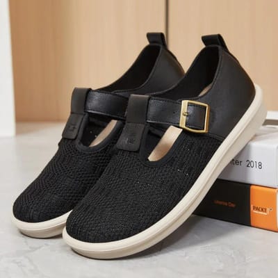 Dames Lente Nieuwe Casual Veelzijdige Damesschoenen Lichtgewicht en Ademend Enkele Schoengespen Zachte Zool Mama's Schoenen 36 brown