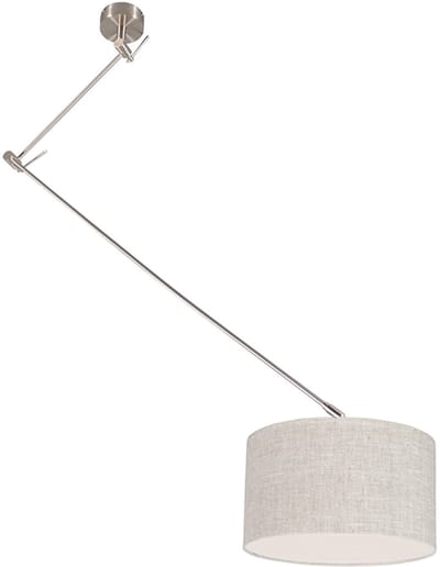 QAZQA blitz - Moderne Verstelbare hanglamp voor boven de eettafel | in eetkamer - 1 lichts - L 1000 mm - Beige - Woonkamer | Slaapkamer | Keuken