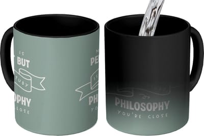 Magische Mok - Foto op Warmte Mokken - Koffiemok - Filosofie - Quotes - Onderwijs - Studie - Magic Mok - Beker - 350 ML - Theemok
