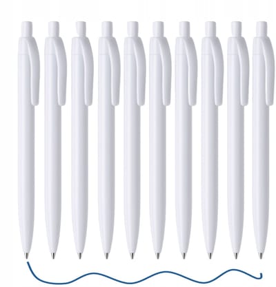 10x Blauwe ABS Ballpoint Pen M&C met Knop - Kantoor & School