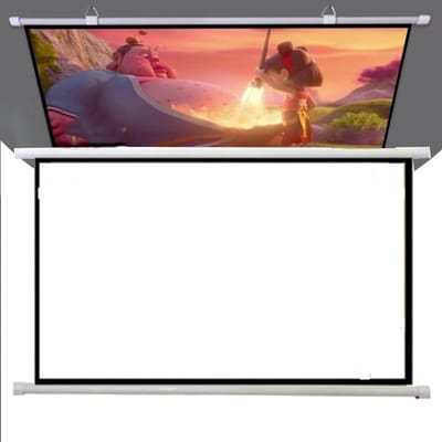 Projectiescherm - Beamer scherm - Thuisbioscoop - Handmatig intrekbaar - 60 inch - Wit